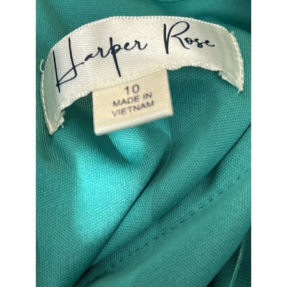 Women's Size 10  Harper Rose Sleeveless Wide-Leg Cropped Green Jumpsuit - Picture 9 of 13